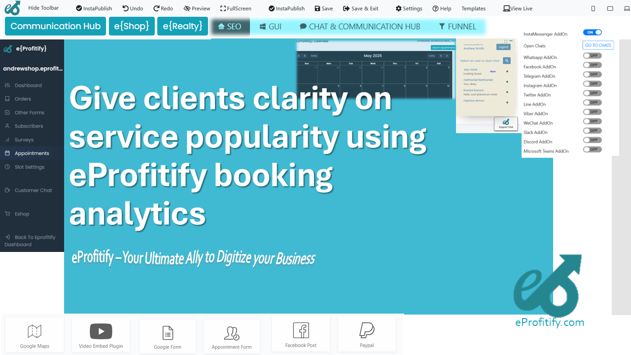 Give clients clarity on service popularity using eProfitify booking analytics